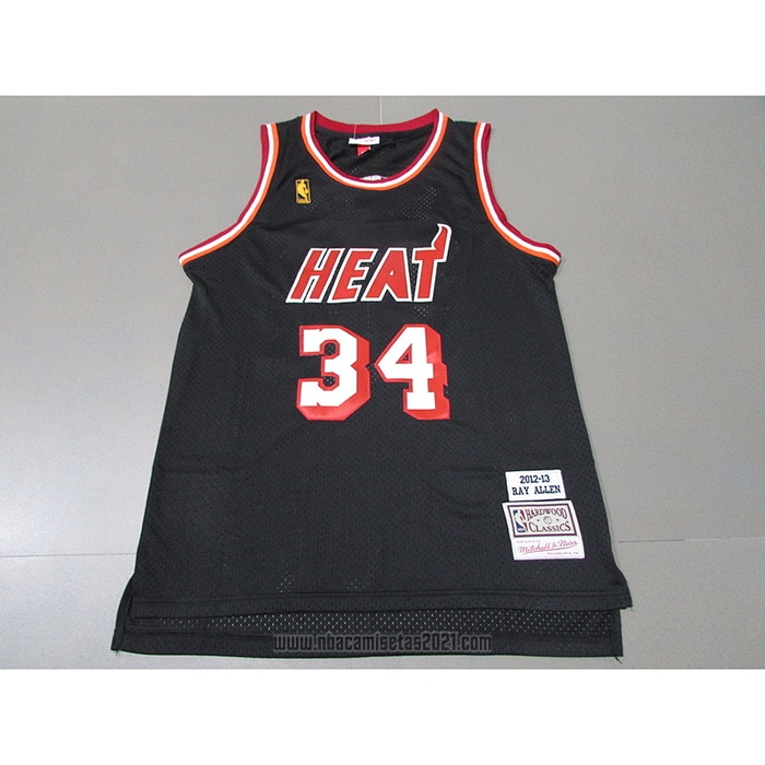 Camiseta Miami Heat Ray Allen #34 Mitchell & Ness 2012-13 Negro
